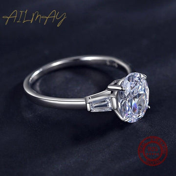 Fashion Luxury Sparkling Oval Clear AAAA Quality Simulated Diamonds Rings - The Jewellery Supermarket